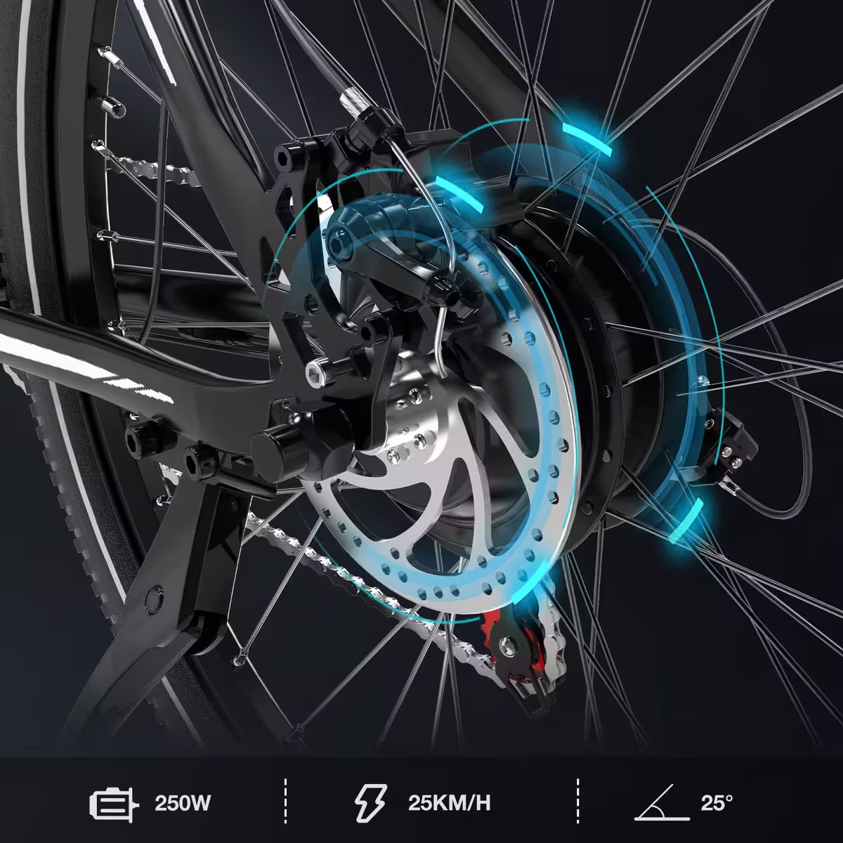 EVERCROSS EK15 - Bici elettrica da città, 36 V 250 W a doppio assorbimento