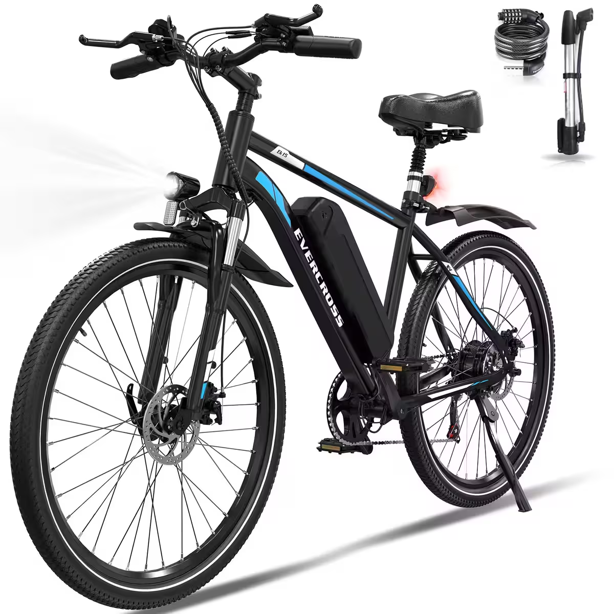 EVERCROSS EK15 - Bici elettrica da città, 36 V 250 W a doppio assorbimento