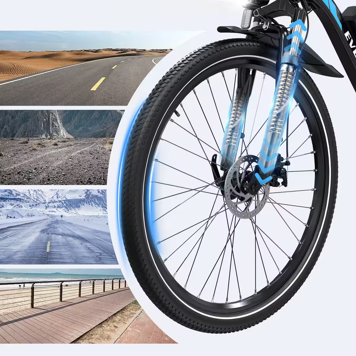 EVERCROSS EK15 - Bici elettrica da città, 36 V 250 W a doppio assorbimento