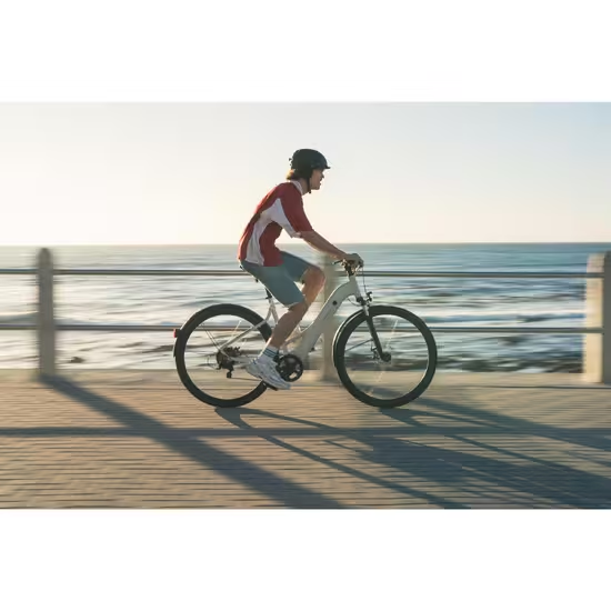 ROCKRIDER - Bici elettrica da trekking E-ACTV 100, telaio basso, grigio perla