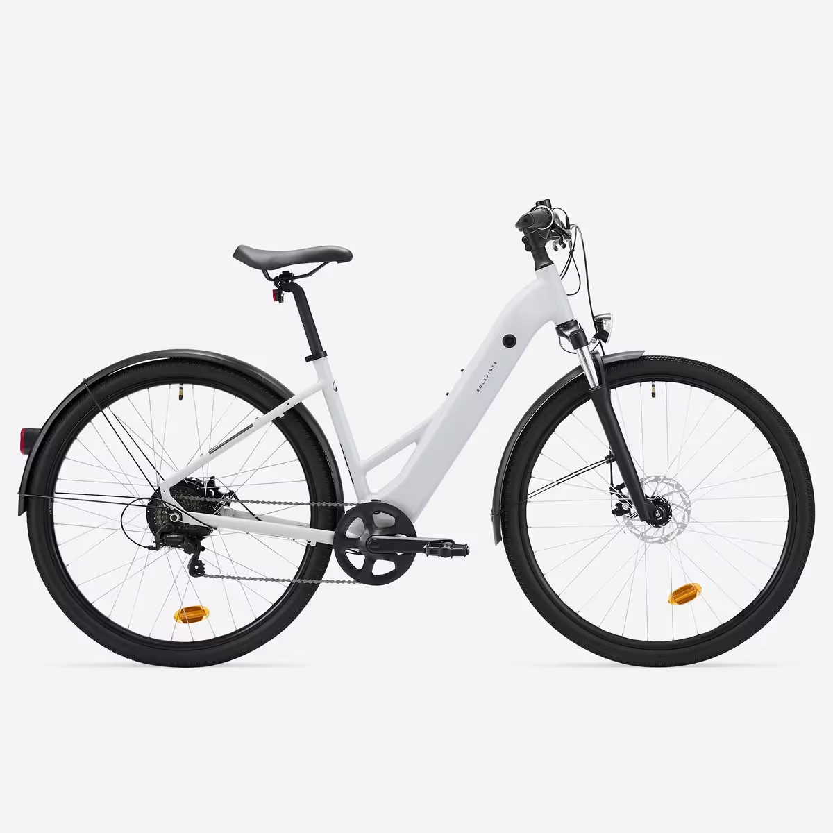 ROCKRIDER - Bici elettrica da trekking E-ACTV 100, telaio basso, grigio perla