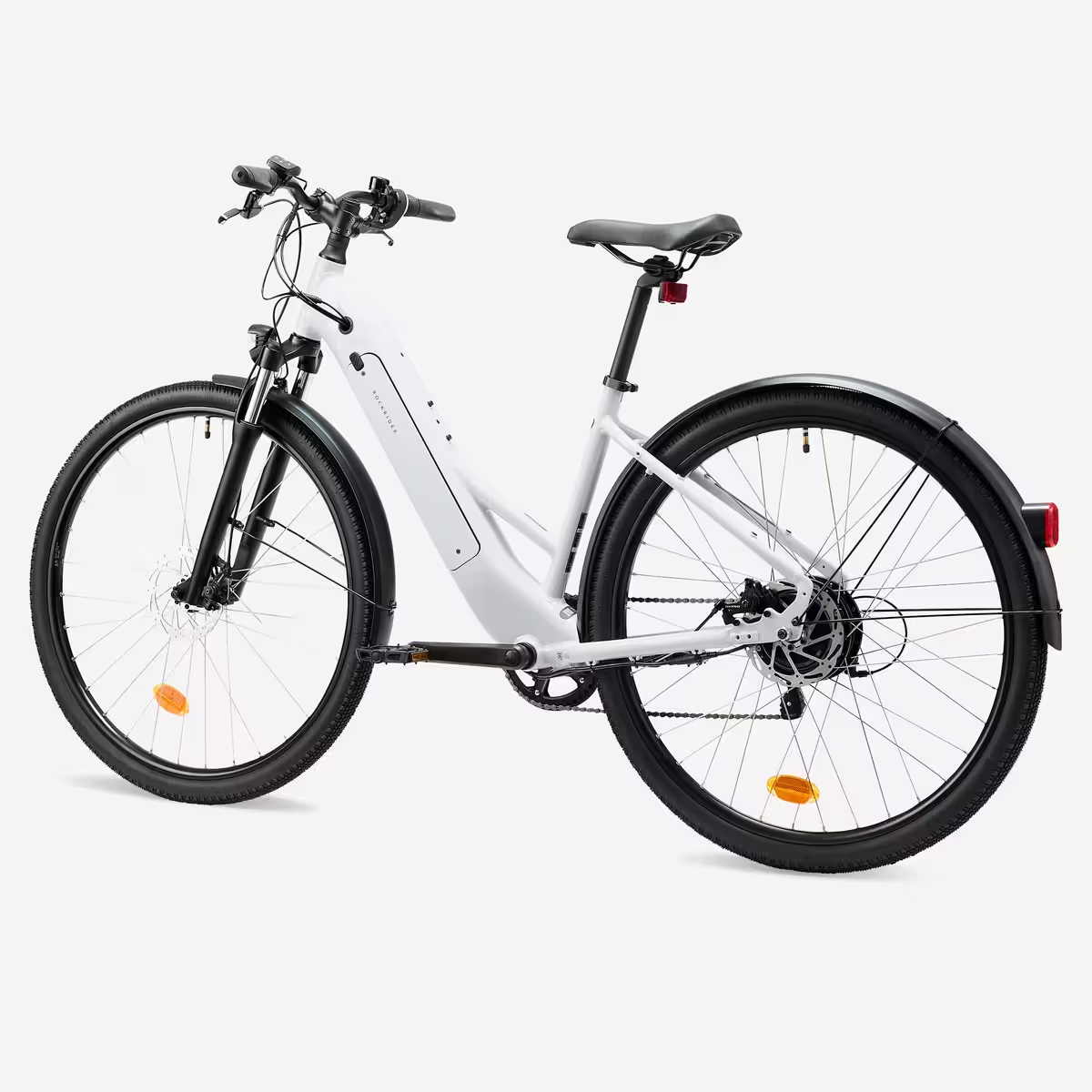 ROCKRIDER - Bici elettrica da trekking E-ACTV 100, telaio basso, grigio perla