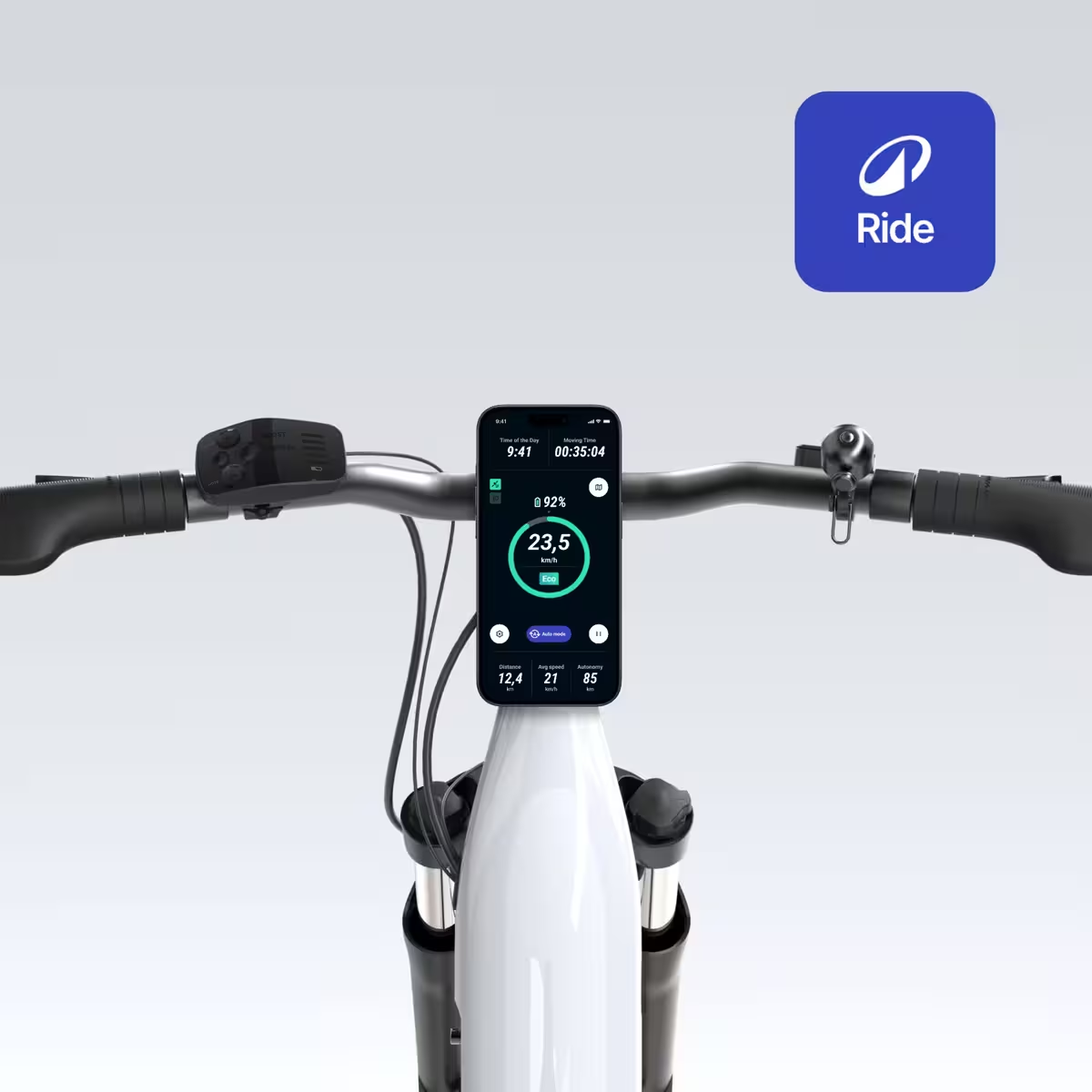 ROCKRIDER - Bici elettrica da trekking E-ACTV 100, telaio basso, grigio perla