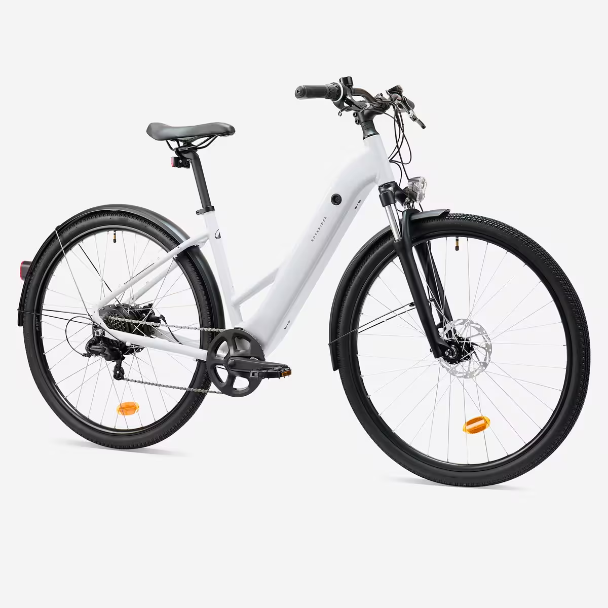 ROCKRIDER - Bici elettrica da trekking E-ACTV 100, telaio basso, grigio perla