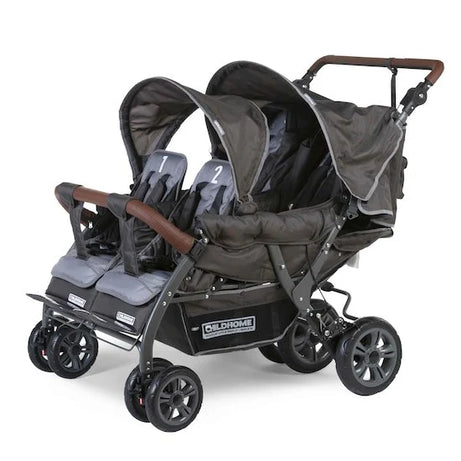 Passeggino quadruplo con freno automatico + parapioggia + parasole Nuovo Antracite di Childhome